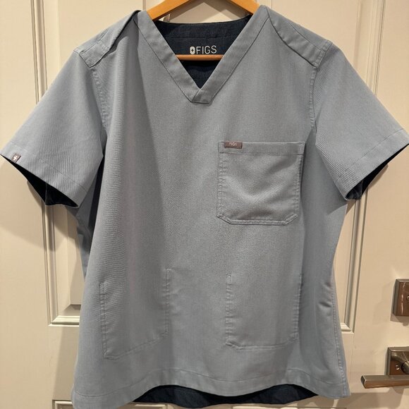 SET: Dark Harbor/Dusty Blue Reversible Scrubs FIGs Size XL (Pants are XL Tall) - Picture 1 of 6